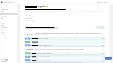 Developer portal OpenAPI Spec