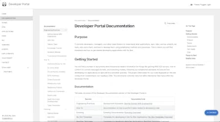 Developer portal documentation